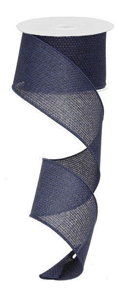 Solid Wired Ribbon : Navy Blue - 2.5 Inches x 10 Yards (30 Feet)