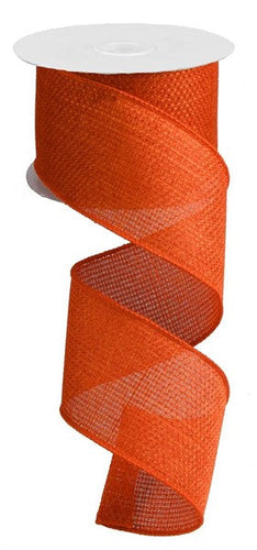Solid Wired Ribbon : Orange - 2.5 Inches x 10 Yards (30 Feet)