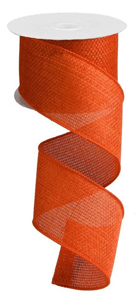 Solid Wired Ribbon : Orange - 2.5 Inches x 10 Yards (30 Feet)