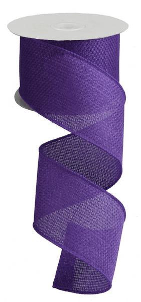 Solid Wired Ribbon : Purple - 2.5 Inches x 10 Yards (30 Feet)