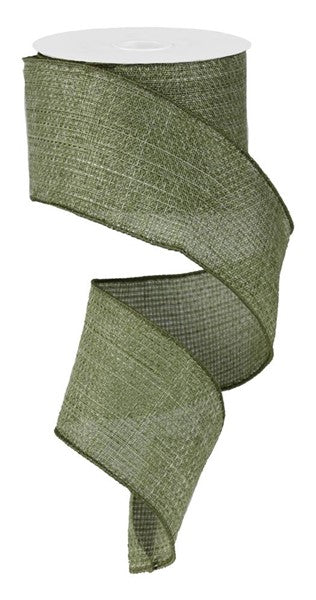 Solid Wired Ribbon : Fern Green - 2.5 Inches x 10 Yards (30 Feet)