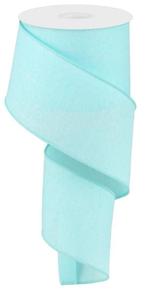 Solid Wired Ribbon : Ice Blue - 2.5 Inches x 10 Yards (30 Feet)