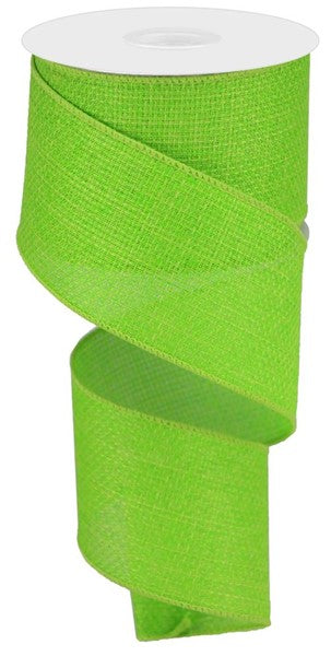 Solid Wired Ribbon : Lime Green - 2.5 Inches x 50 Yards (150 Feet)