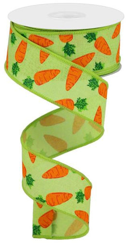 Carrots Royal Easter Wired Ribbon : Green - 1.5 Inches x 10 Yards (30 Feet)