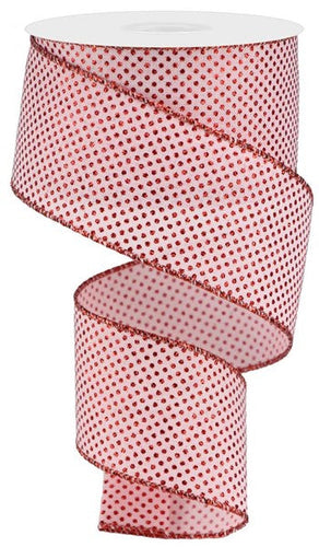 Pink Red Raised Swiss Polka Dots Wired Ribbon (2.5 Inches x 10 Yards (30 Feet))