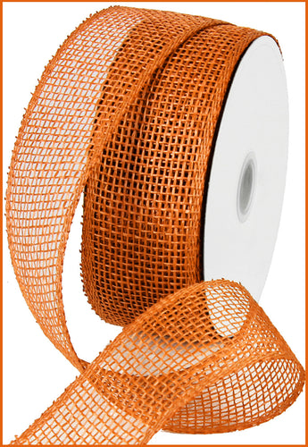 Poly Burlap Mesh Ribbon : Orange - 2.5 Inches x 20 Yards (60 Feet)