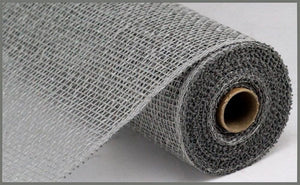 Poly Burlap Mesh Ribbon : Solid Grey Gray - 10 Inches x 10 Yards (30 Feet)