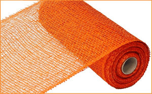 Poly Burlap Mesh Ribbon : Solid Orange - 10 Inches x 10 Yards (30 Feet)