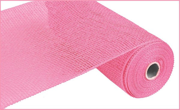 Poly Burlap Mesh Ribbon : Solid Pink - 10 Inches x 10 Yards (30 Feet)