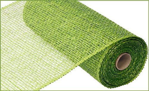 Poly Burlap Mesh Ribbon : Solid Lime Green - 10 Inches x 10 Yards (30 Feet)