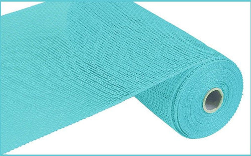 Poly Burlap Mesh Ribbon : Solid Turquoise Blue - 10 Inches x 10 Yards (30 Feet)