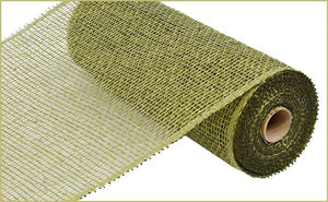 Poly Burlap Mesh Ribbon : Solid Olive Green - 10 Inches x 10 Yards (30 Feet)