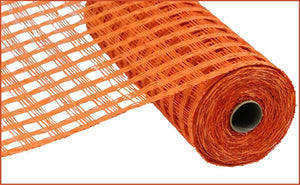 Poly Burlap Check Check Mesh Ribbon : Orange - 10 Inches x 10 Yards (30 Feet)