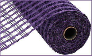 Poly Burlap Check Check Mesh Ribbon : Purple - 10 Inches x 10 Yards (30 Feet)