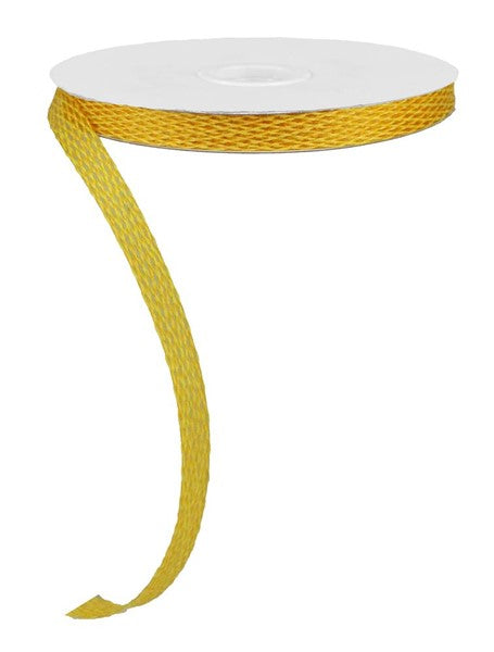 Faux Jute Corsage Ribbon : Yellow - 0.5 Inches x 25 Yards (75 Feet)