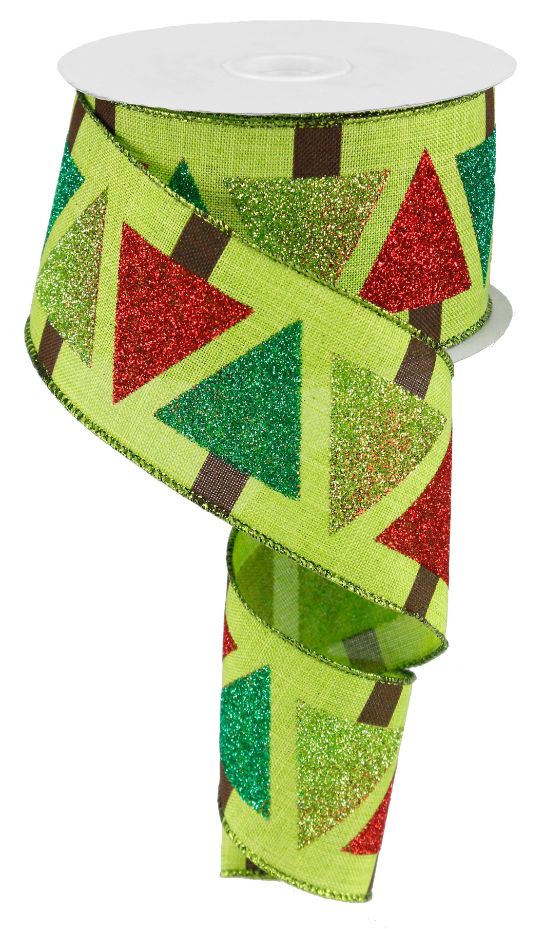 Triangle glitter Christmas trees - 2.5 Inches x 10 Yards (30 Feet)