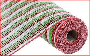 Foil Mesh Color: Red/White/Lime - 10.25" x 10yd 