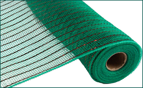 Matte Wide Foil Mesh Ribbon : Emerald Green, Matte Red - 21 Inches x 10 Yards (30 Feet)