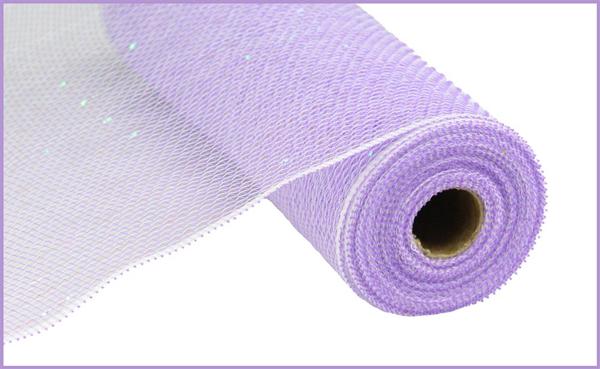 Iridesent Foil Mesh Ribbon : Lavender - 21 Inches x 10 Yards (30 Feet)