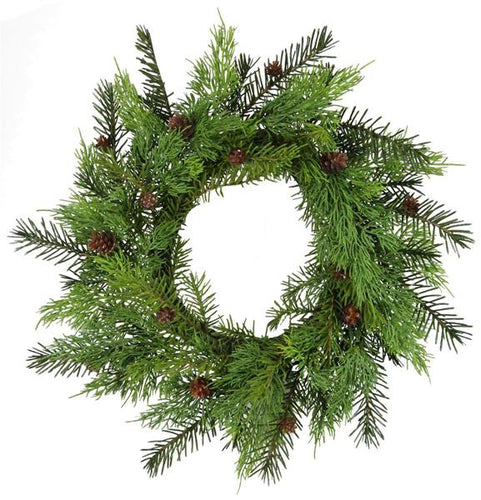 Mixed Cedar/Pinecone Wreath - Color: Tt Green - 18 Inches Diameter
